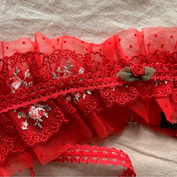 🌹 For Love & Lemons Red Rose Garter Belt 🌹 Limited Edition, NWT - Picture 2 of 7